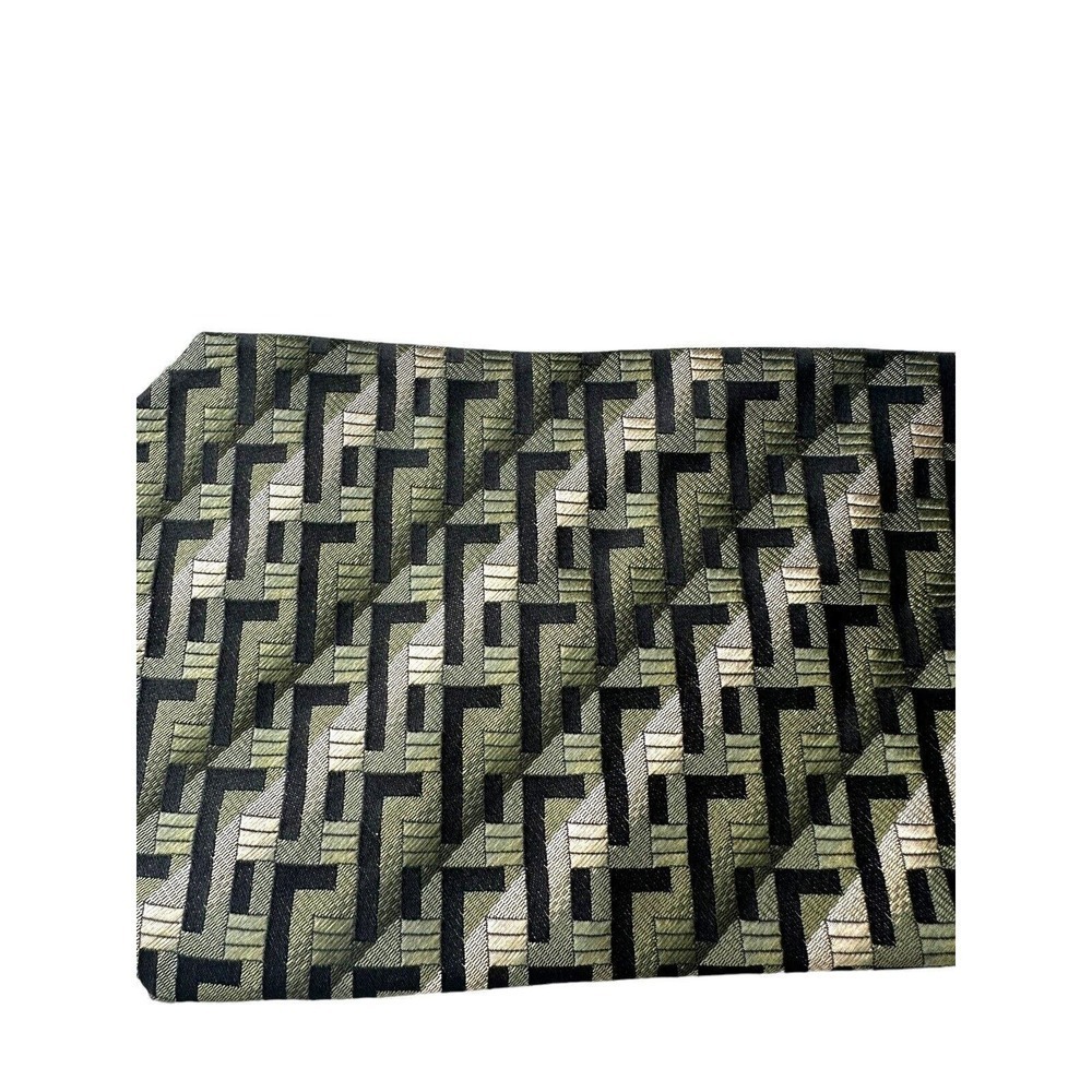 Arrow 100% Silk Mens Tie Geometric Green Black New With Tags Vintage Pointed 57” - Picture 4 of 7
